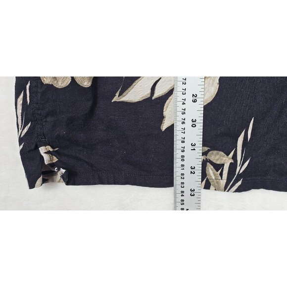 Old Navy Men's XXXL Tall Black Floral Button-Up Short Sleeve Shirt, - Picture 5 of 8